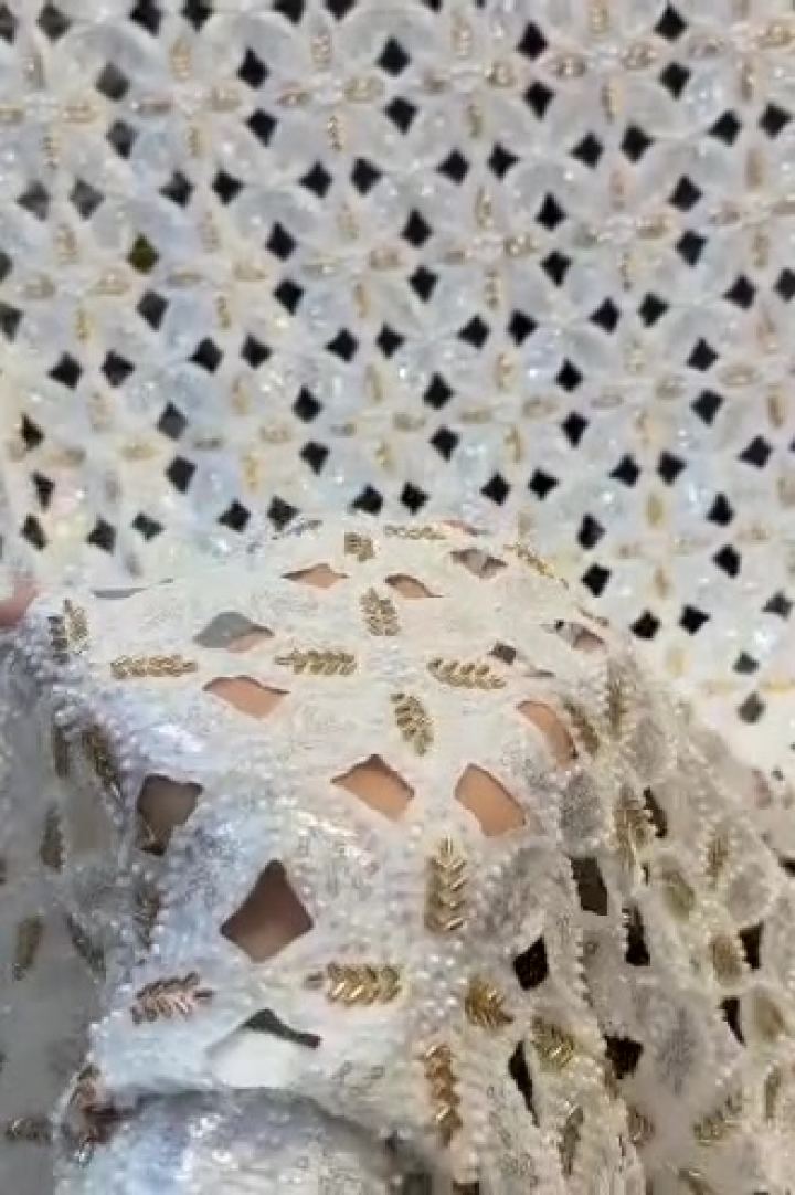Ivory Cutwork with Gold Leaves
