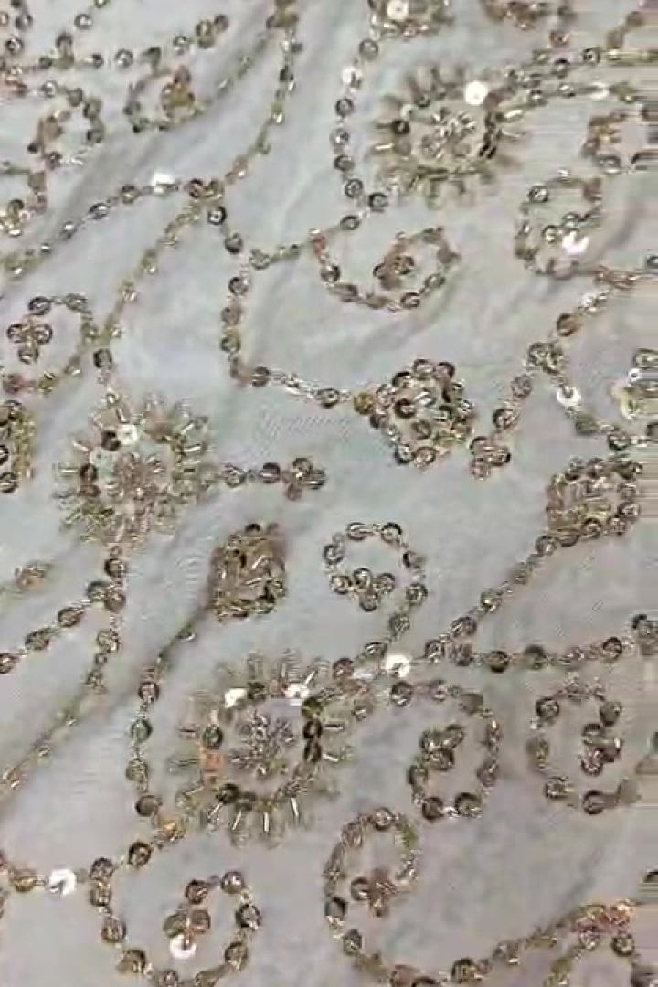 Ivory Gold Sequin Jaal