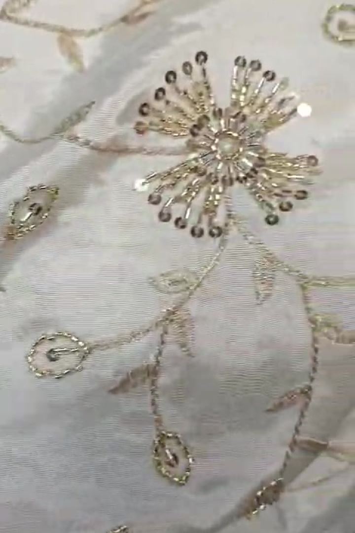 Ivory Gold Beaded Vine