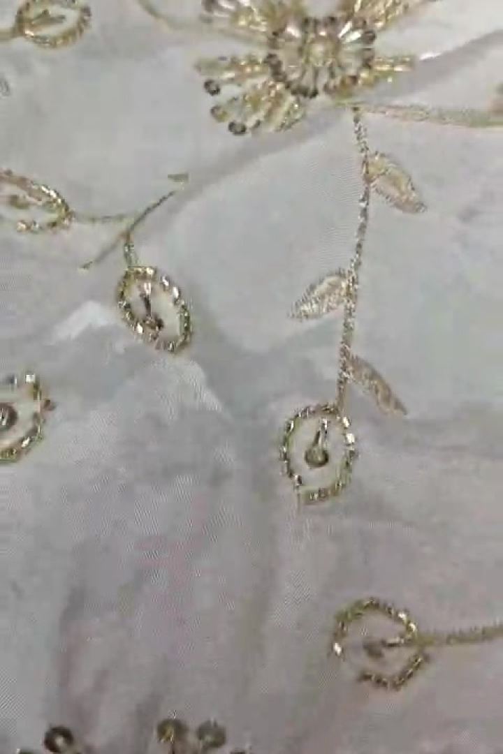 Ivory Gold Beaded Vine