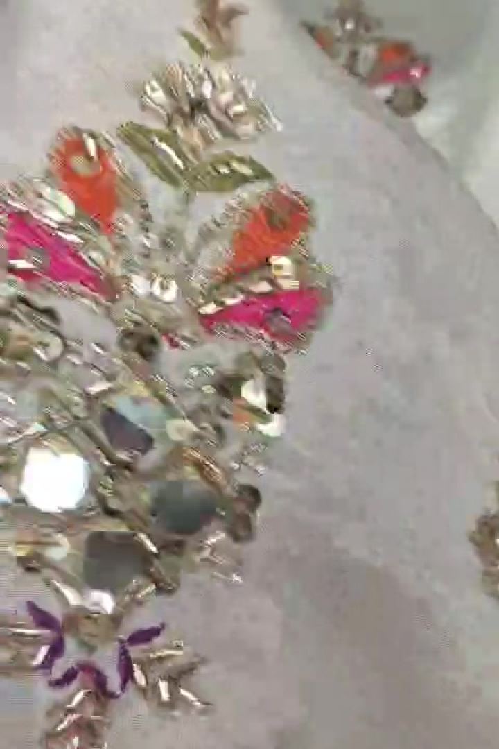 Ivory Mirror Work Booti