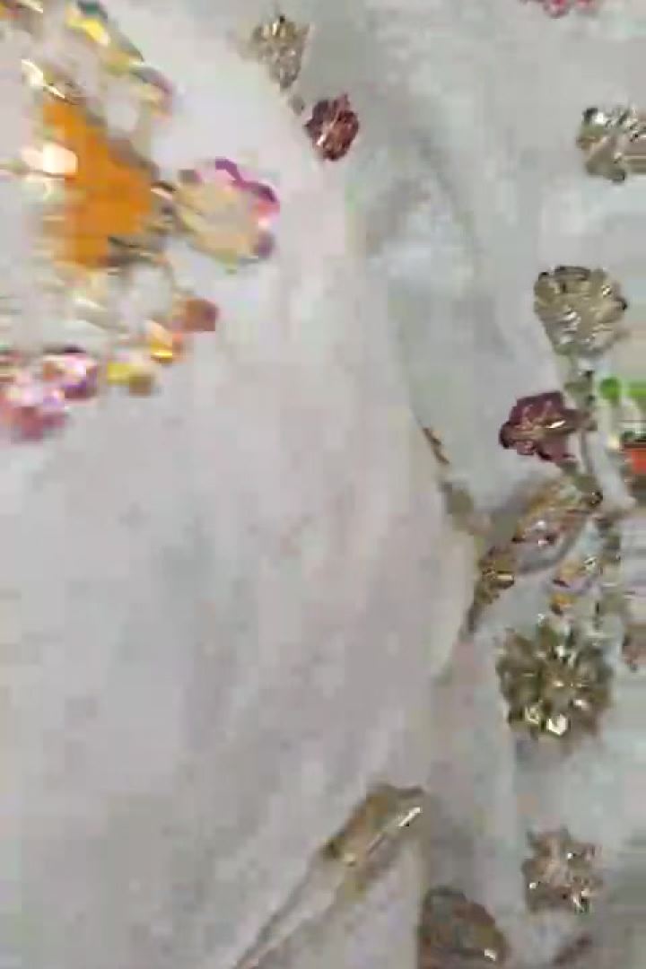 Ivory Appliqué Sequin Florals