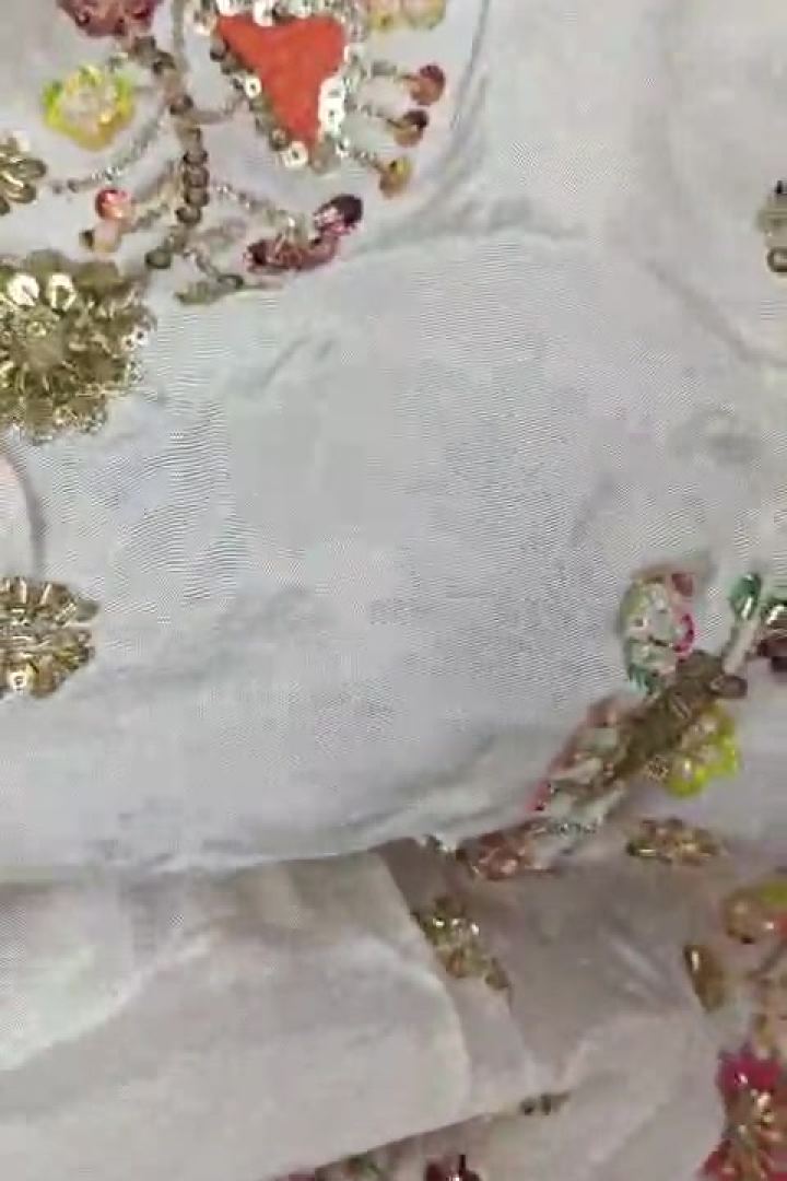 Ivory Appliqué Sequin Florals