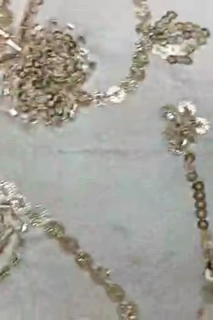 Ivory Pastel Sequin Jaal