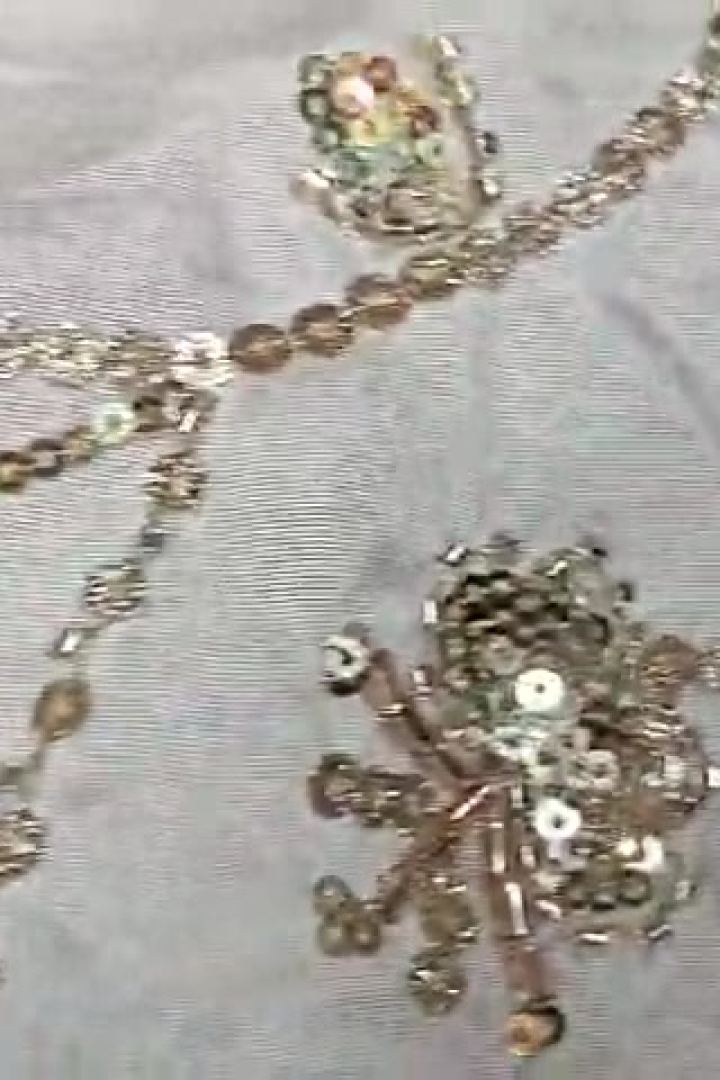 Ivory Pastel Sequin Jaal